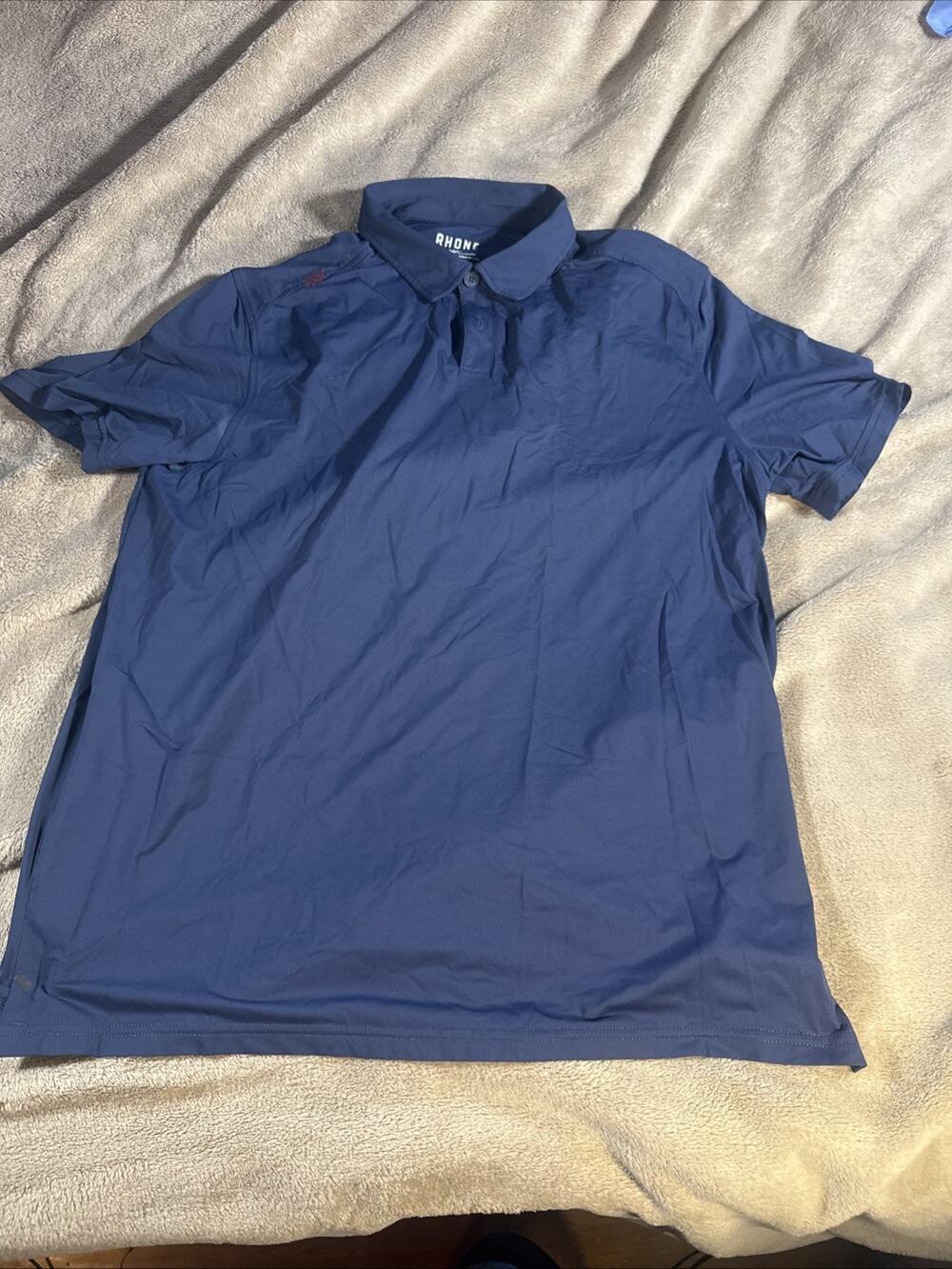 Rhone Polo Shirt Mens M Navy Blue Stretch Casual Preppy Golf
